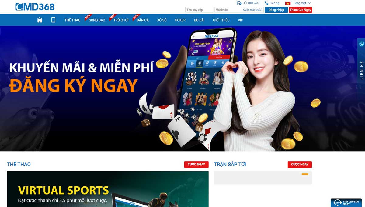 Khuyến mãi tại sảnh thể thao CMD368 ngập tràn